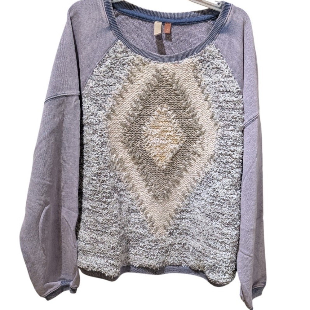 Pilcro Anthropologie Anabel Patterned Sweatshirt Size Medium